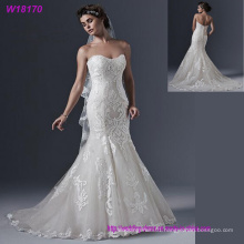 2017 Newest White Trumpet Wedding Bridal Dress with Full Lace